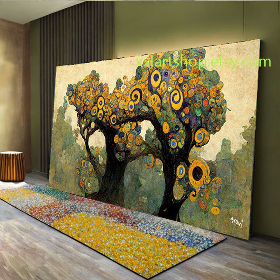 Tree of Life Gustav Klimt Style Wall Art Canvas Wall Art Print Modern ...