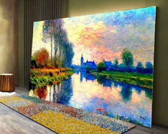 Landscape Art Monet Style Canvas Wall Art Modern nature Picture Living Room Office xxl art #l1111