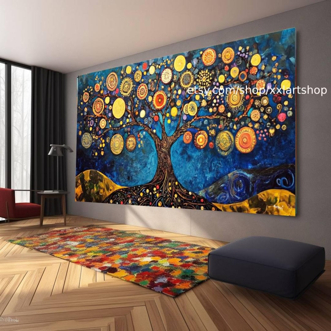 Tree of Life Gustav Klimt Style Wall Art Canvas Wall Art Print Modern ...