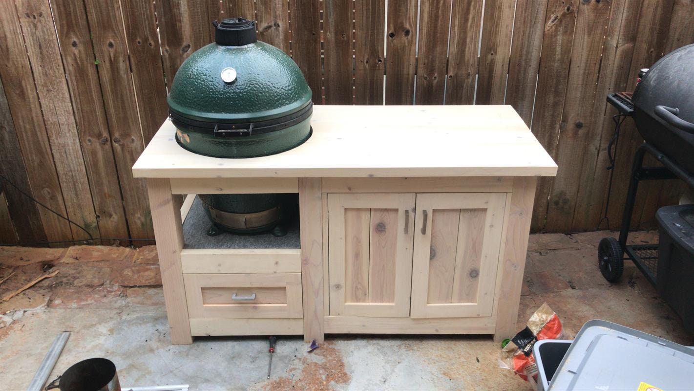 Grill Table for Big Green Egg Plans Etsy