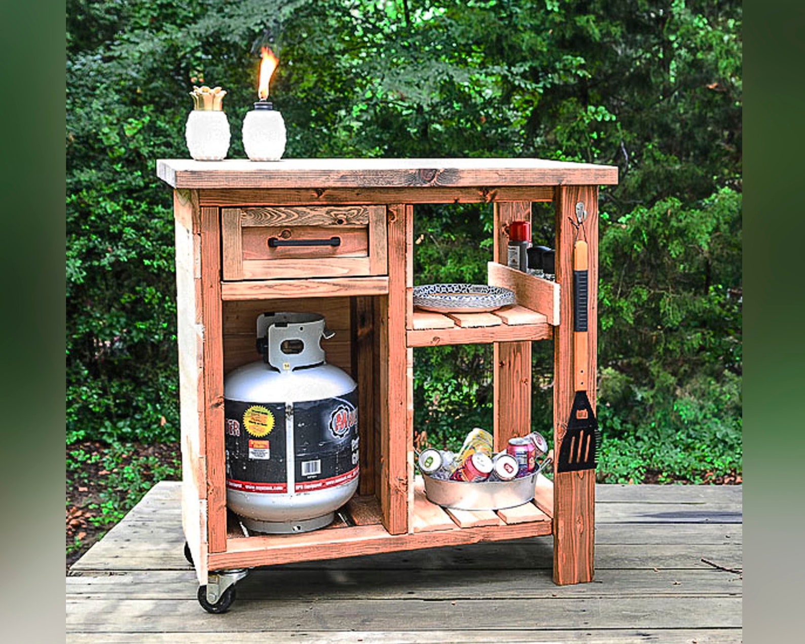 Rolling Grill Table Plans Etsy