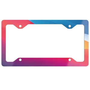 Metal License Plate Frame, License Plate Frame, Colorful Pattern License Plate Frame,  Colorful Patterned Number Plate Frame, Retro Pattern