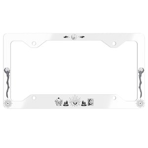 License Plate Frame, Goth Pattern License Plate Frame, Gothic Patterned Number Plate Frame, Retro Pattern License Plate Frame