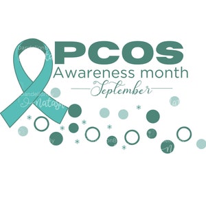 Pcos 啓発月間 SVG、Pcos SVG、Pcos PNG、啓発リボン SVG、ティールリボン SVG、Pcos 9 月、カットファイル Cricut、ステッカー
