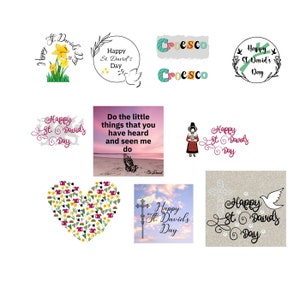St David, St. David&#39;s Day, Welsh, Wales, Yellow Daffodil, Dragon, Digital print PNG format, PNG Bundle