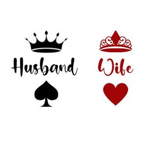 Marido e Mulher Svg, Rei de Espadas Svg, Rainha de Copas Svg, Carta de Baralho Rei Rainha, Camisa de Casal Svg, clipart, arquivo digital, adesivo