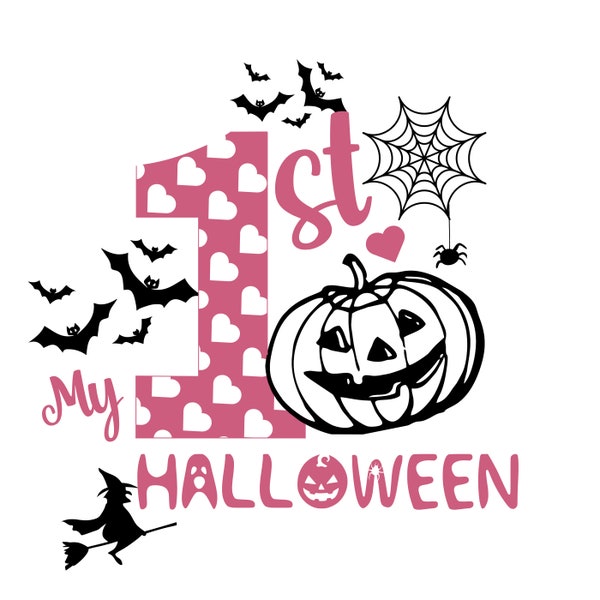 My First Halloween |PNG SVG| Pink and Blue| My 1st Halloween svg, My 1st Halloween png, cut file, Digital design, Clipart, Digital Download