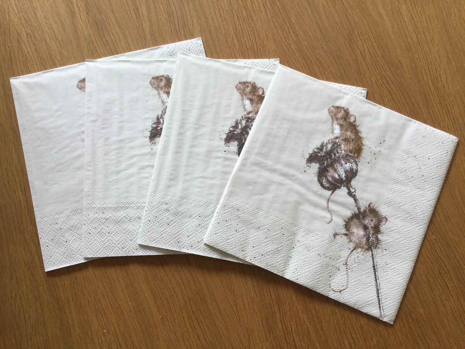 4 Wrendale Mice 33cm Quality Napkins Etsy UK
