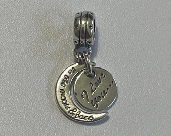 Pandora Moon and Back Charm - Etsy