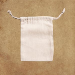 4x6 Inches (10x15 cm) Cotton Double Drawstring Bags - 100% Organic Cotton 145 GSM Reusable Natural Storage Premium Quality Muslin Bags