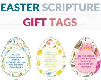 Printable Easter Tags - Scripture Gift Tags - Instant Download