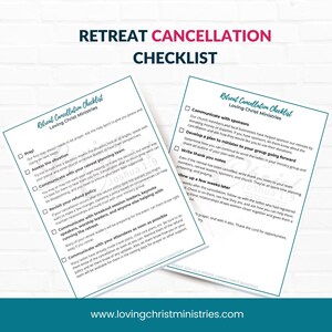 Cancel a Retreat Checklist (2 Pages)