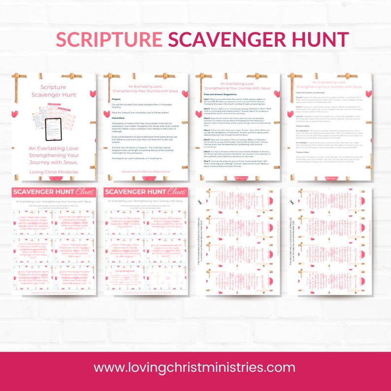 Scripture Finding Game Everlasting Love Scripture Scavenger Hunt: Women's Ministry Game ...