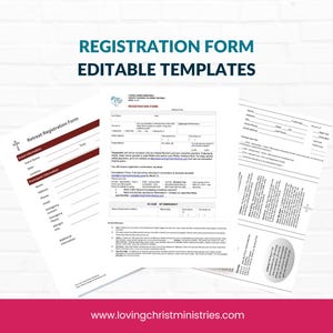 Retreat Registration Form Editable Templates