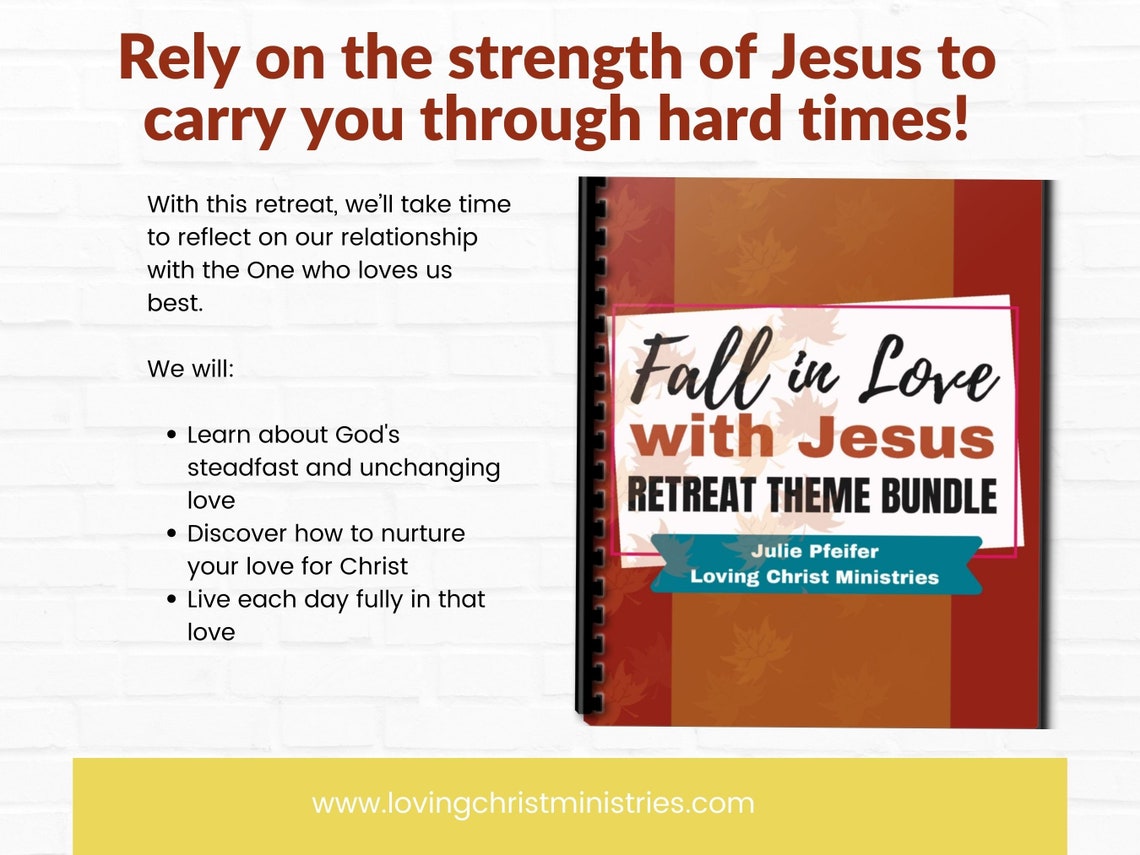 Fall in Love With Jesus Printable Christian Retreat Theme Bundle Women ...