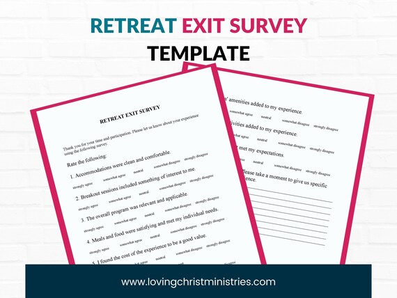 Exit Survey Templates for Women's Ministry - Etsy
