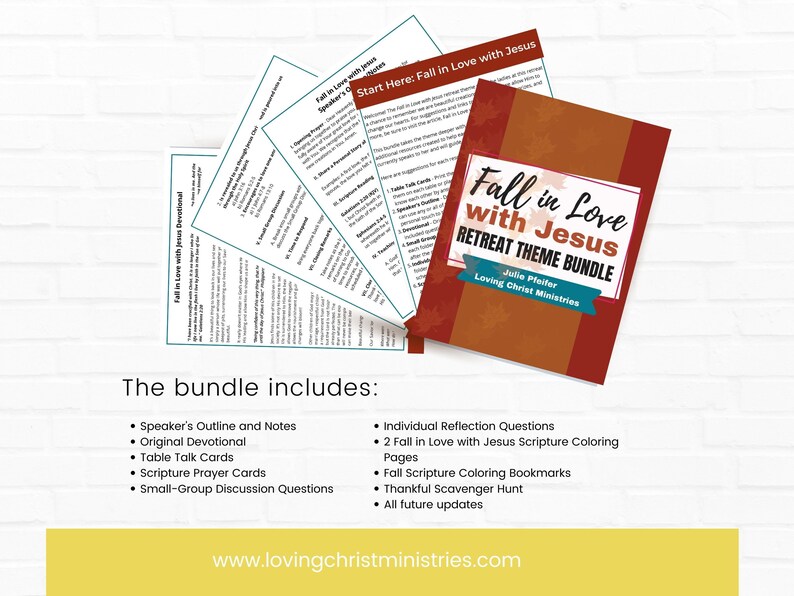 Fall in Love With Jesus Printable Christian Retreat Theme Bundle Women ...