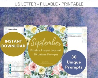 Quaderno di preghiera di settembre con 30 spunti di preghiera originali, compilabile, stampabile