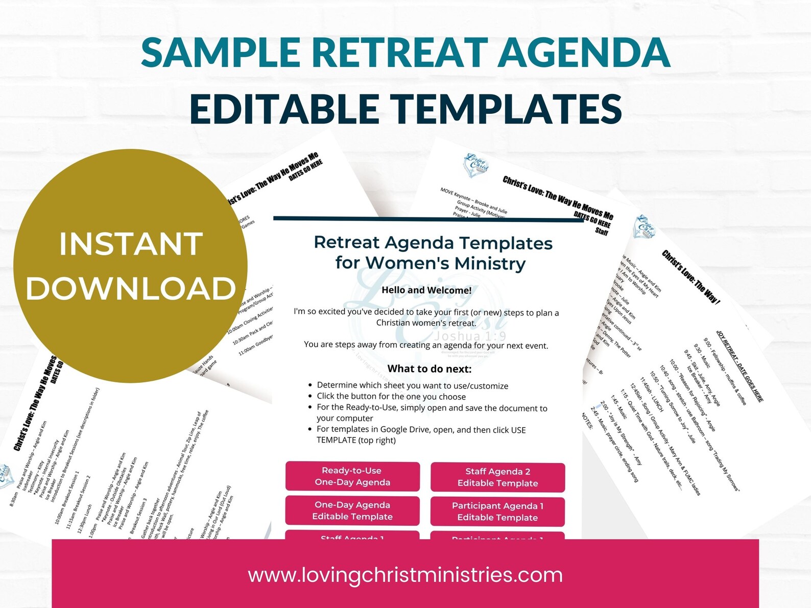 Sample Retreat Agenda Editable Templates for Women's Etsy Hong Kong