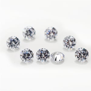 Cubic Zirconia Round Crystal Clear White AAAAA CZ Loose Stones (1.0mm - 20mm)