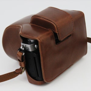 Camera Case for Nikon Z fc, Leather Camera Case with Battery Access, Len's Protector, Lens Cap's Case & Strap image 7
