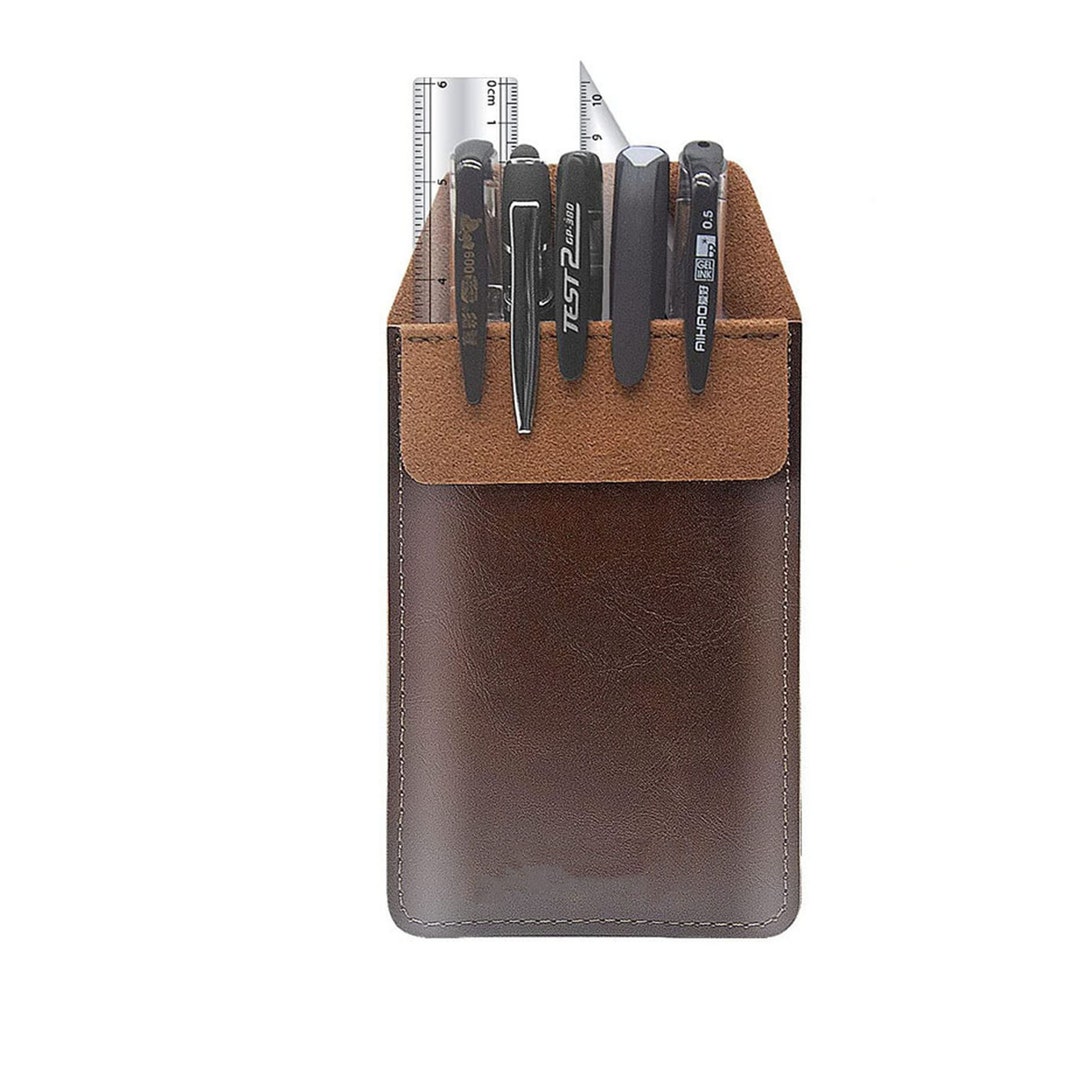Leather Shirt Pocket Protector, Pen Holder for Lab Hospital Warehouse