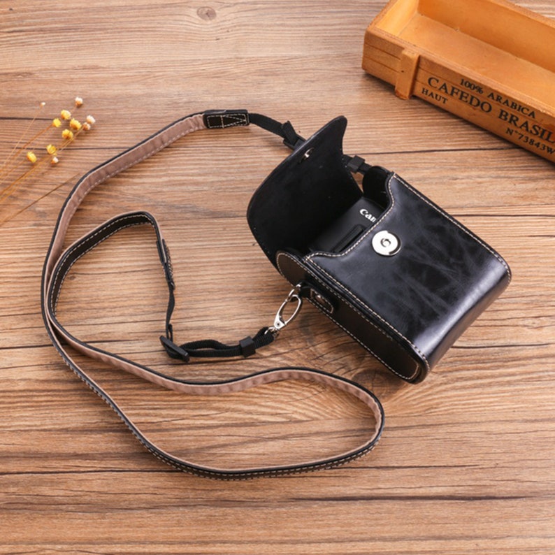 Personalized Digital Camera Case, 1295 CM, Camera Belt Bag, Universal Camera Protective Case with Strap Black