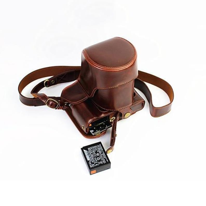 Leder-Kameratasche für Fujifilm XT10 XT20 XT30, Kameratasche mit Batteriezugang, Fujifilm-Kameratasche, Halten 16-50mm / 18-55mm Objektiv Bild 1