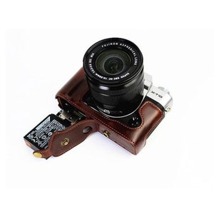 Leder-Kameratasche für Fujifilm XT10 XT20 XT30, Kameratasche mit Batteriezugang, Fujifilm-Kameratasche, Halten 16-50mm / 18-55mm Objektiv Bild 4