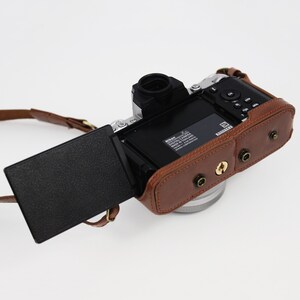 Camera Case for Nikon Z fc, Leather Camera Case with Battery Access, Len's Protector, Lens Cap's Case & Strap image 3