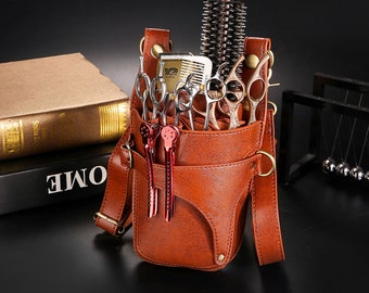 Hairdresser Scissors Bag, Detachable Shear Case, Hairstylist Leather Cross-body Bag, Pet Beauty Tool Storage, Barber Gift