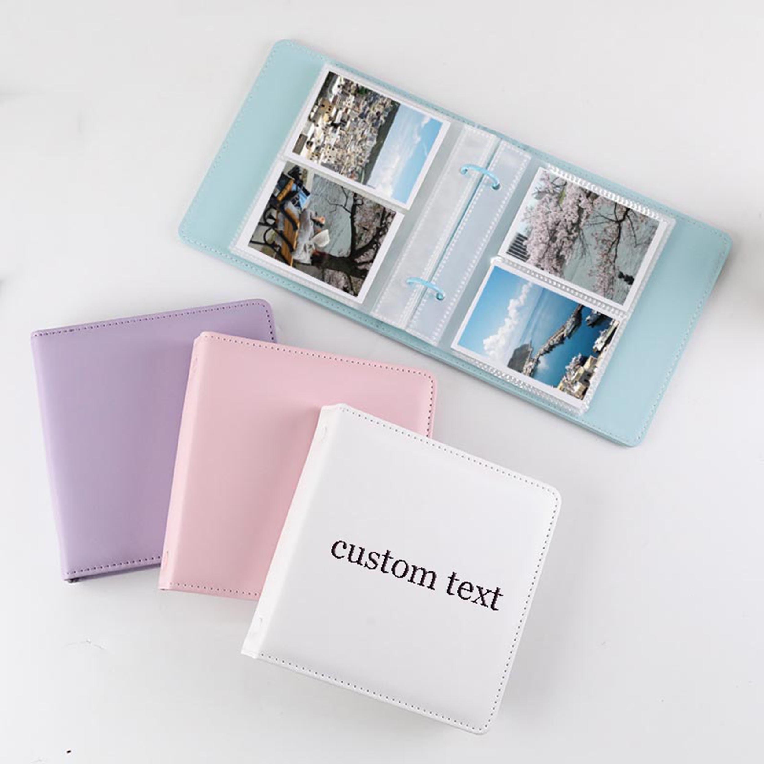 Maverton Photo Album - Customised White Cover with A Photo Frame - 60 Black Pages - Memory Book for Couples - for Parents - P