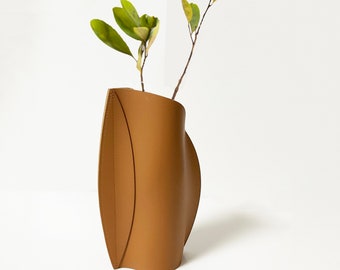 Personalized Leather Vase, Environmental Leather Wrapped Vase for Hydroponics Flower & Flower Arrangement