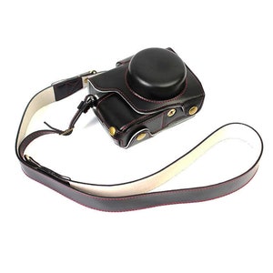 Étui personnalisé pour appareil photo Olympus EM10 markII, adapté pour objectif EZ M.ZD ED 14-42 mm, demi-boîtier accès batterie, sac pour appareil photo Olympus Noir