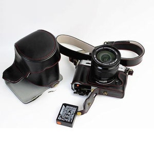 Leder-Kameratasche für Fujifilm XT10 XT20 XT30, Kameratasche mit Batteriezugang, Fujifilm-Kameratasche, Halten 16-50mm / 18-55mm Objektiv Bild 8