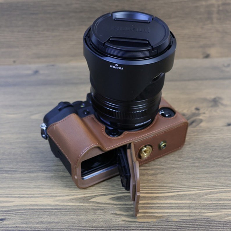 Leder-Kameratasche für Fujifilm X-T5, Kameratasche mit Batteriezugang, Fujifilm-Kameraschutz, Halten 16-80mm Objektiv Bild 3