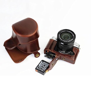 Leder-Kameratasche für Fujifilm XT10 XT20 XT30, Kameratasche mit Batteriezugang, Fujifilm-Kameratasche, Halten 16-50mm / 18-55mm Objektiv Bild 3