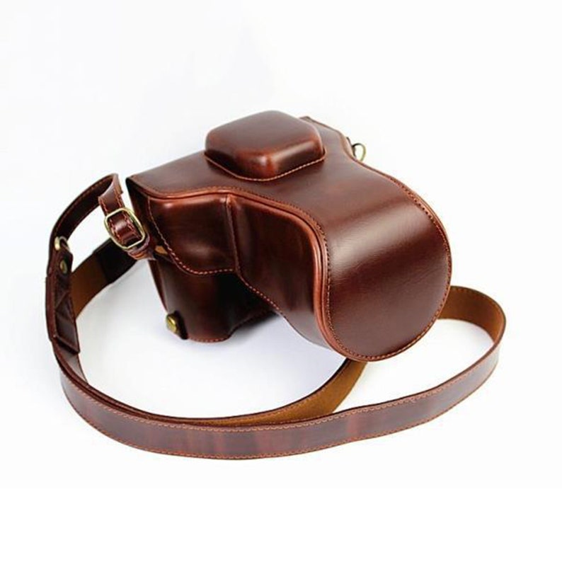 Leder-Kameratasche für Fujifilm XT10 XT20 XT30, Kameratasche mit Batteriezugang, Fujifilm-Kameratasche, Halten 16-50mm / 18-55mm Objektiv Dark Brown