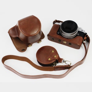 Camera Case for Nikon Z fc, Leather Camera Case with Battery Access, Len's Protector, Lens Cap's Case & Strap image 1