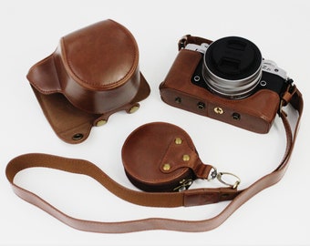 Camera Case for Nikon Z fc, Leather Camera Case with Battery Access, Len's Protector, Lens Cap's Case & Strap