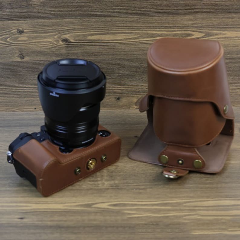Leder-Kameratasche für Fujifilm X-T5, Kameratasche mit Batteriezugang, Fujifilm-Kameraschutz, Halten 16-80mm Objektiv Bild 1