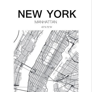 NEW YORK - MANHATTAN carte Art - pdf jpg téléchargement numérique