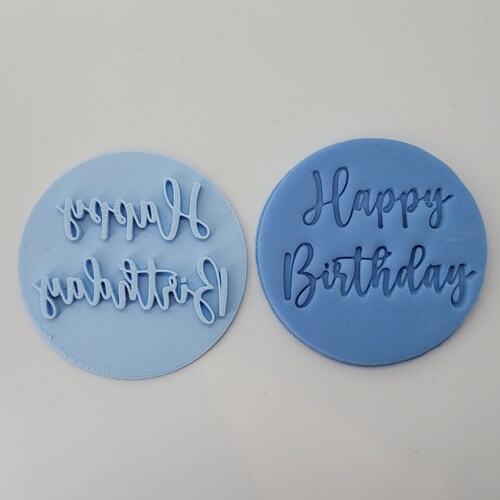 Happy Birthday Fondant Stamp Embosser Etsy