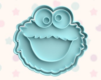Cookie Monster Fondant Stamp & Cutter Embosser Set