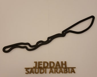 3D Saudi Arabian Jeddah F1 Race Circuit Wall Art Race Track Motorsport 3D Druck