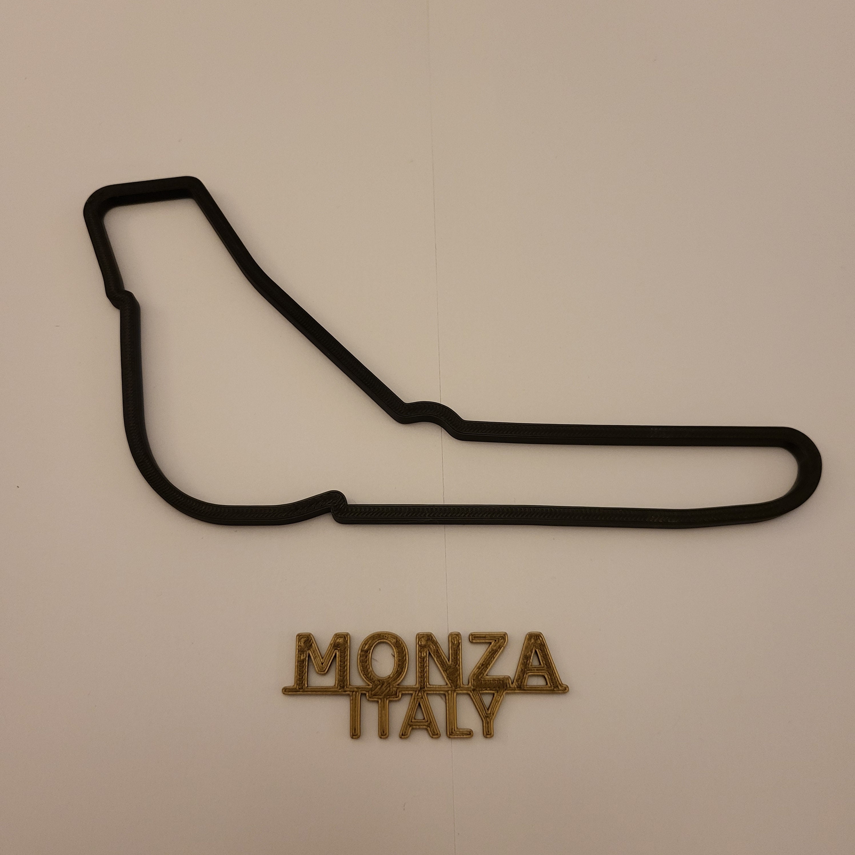 Monza Circuit with logo Race Track Art 3D Printed Self Standing Sculpture Italy Monza Circuit with logo Race Track Art 3D Printed Self Standing Sculpture Italy