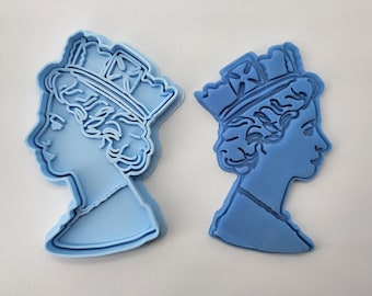 Commemorative Queen Elizabeth II Cookie Fondant Cutter Queen&#39;s Head Dough Icing