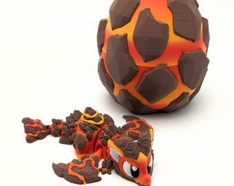 Mini dragón de lava con huevo opcional - Coleccionable de fantasía