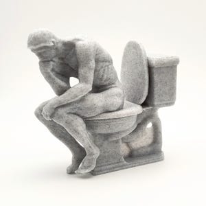 The Thinker, Bathroom Accessory, Sitting Figure on Toliet, Gag gift