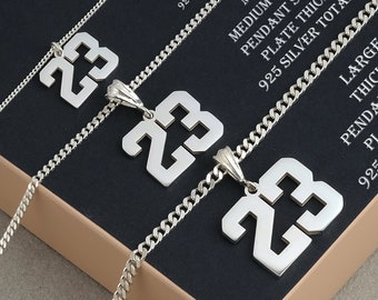 Sport number pendant, Number Men Necklaces, Number Jewelry, Personalized Gift for Him, Number Year Necklace • Sport Men Jewelry • Baseball